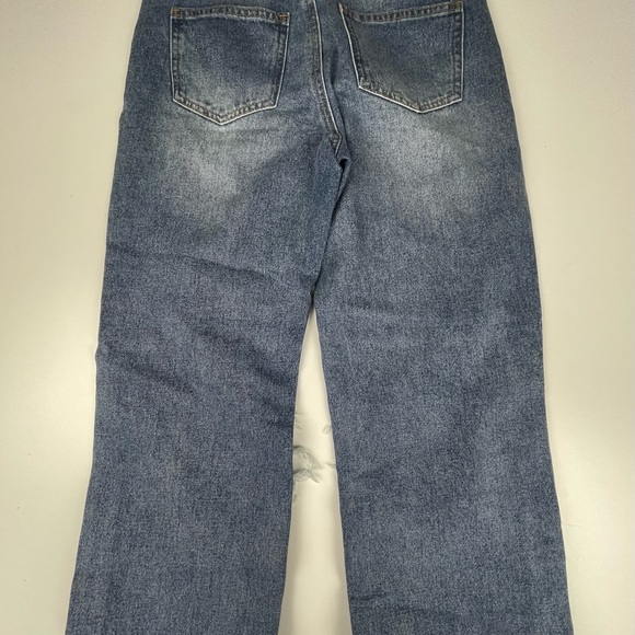 Super distressed roll hem dad jean blue - Picture 3 of 4